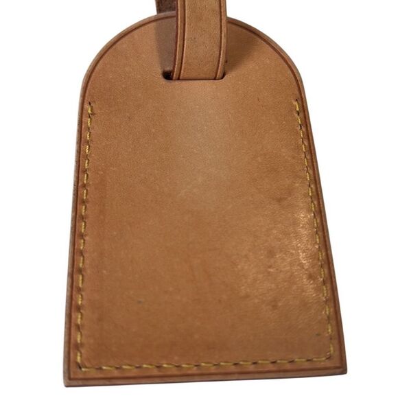 Louis Vuitton Brown Leather and Gold Hardware Luggage Tag Authentic - Picture 2 of 6